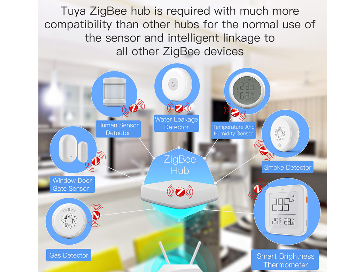 ZigBee Sensore Perdita Acqua Rilevatore di Allagamento APP Tuya Piccolo e Rotondo