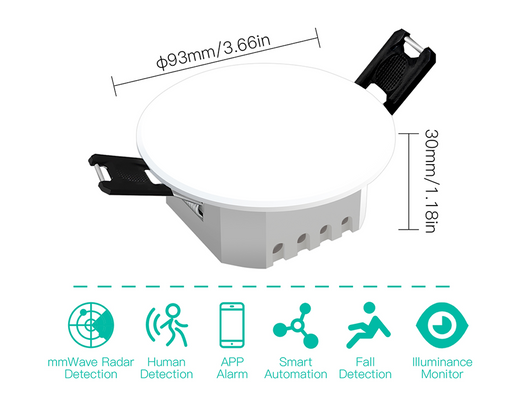 ZigBee Sensore Presenza Persone Con Onda mm Sensibilita Distanza Tempo Ritardo Regolabile Montaggio Da Incasso