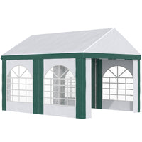 Tendostruttura max 12 Persone 400x295x285 cm con Doppio Ingresso Bianco e Verde