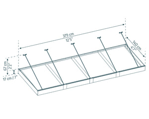 Pensilina Da Esterno Sophia XL 380X140 cm  Opal Bianco