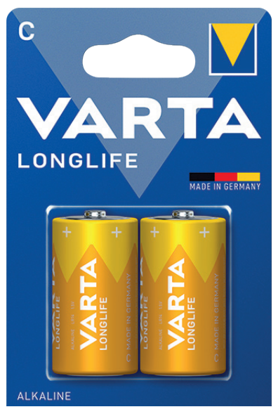 Varta batteria longlife mezza torcia c alcalina blister 2 pezzi