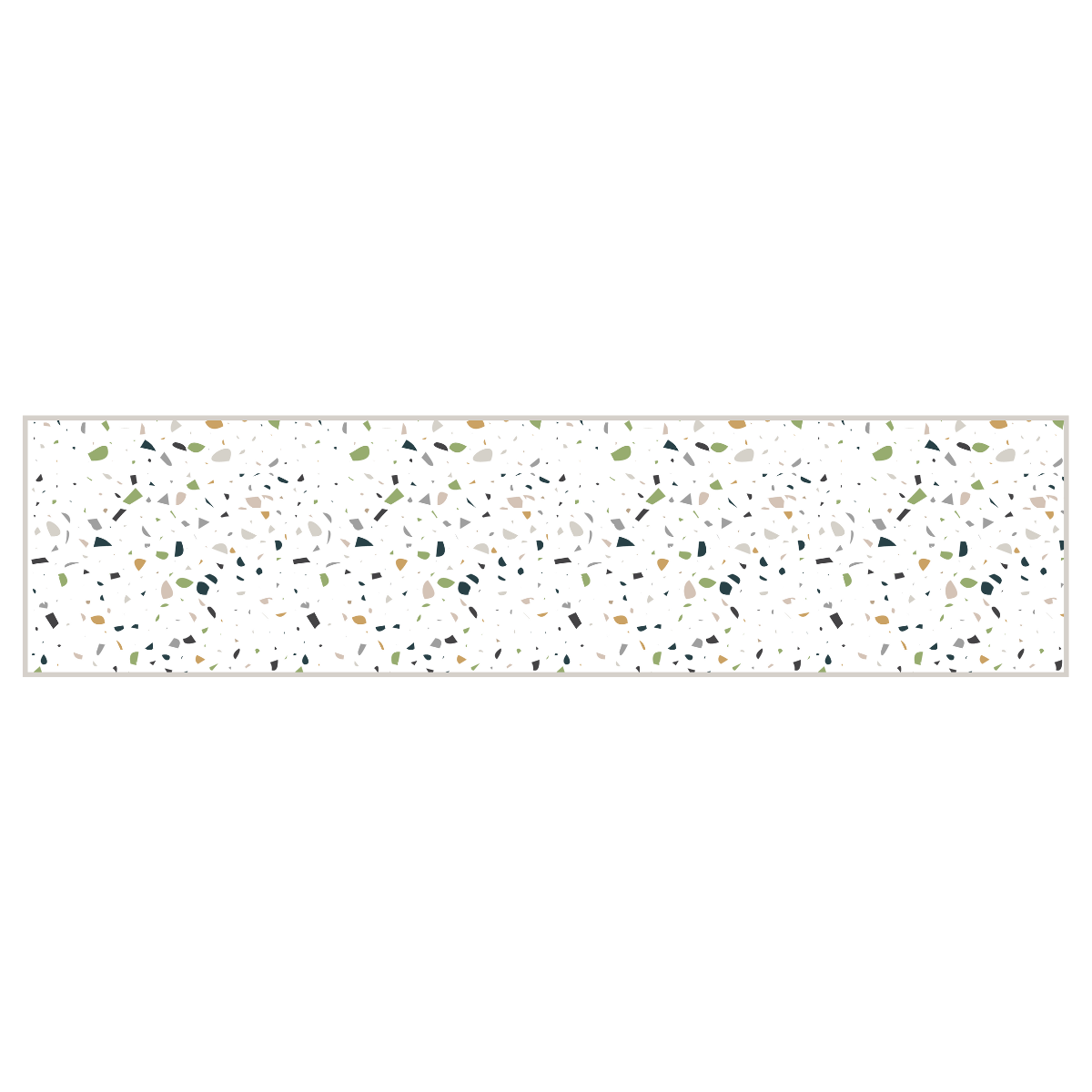 Tappeto in vinile Terrazzo verde e grigio 48x198 cm Decochic