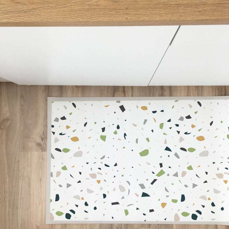 Tappeto in vinile Terrazzo verde e grigio 48x198 cm Decochic