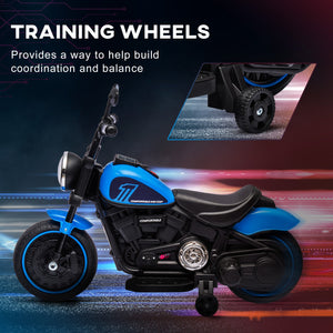 Moto Elettrica per Bambini 6V Blu e Nero