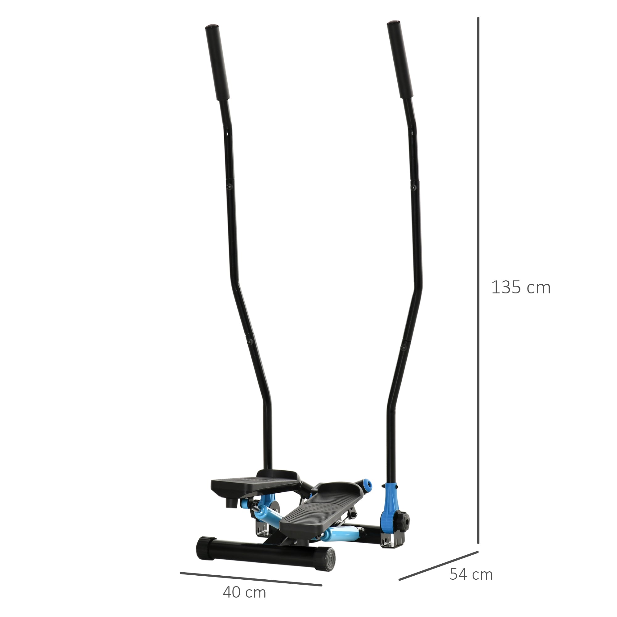 Stepper Fitness con Manubrio e Monitor LCD per Allenamento a Casa e Palestra   Blu