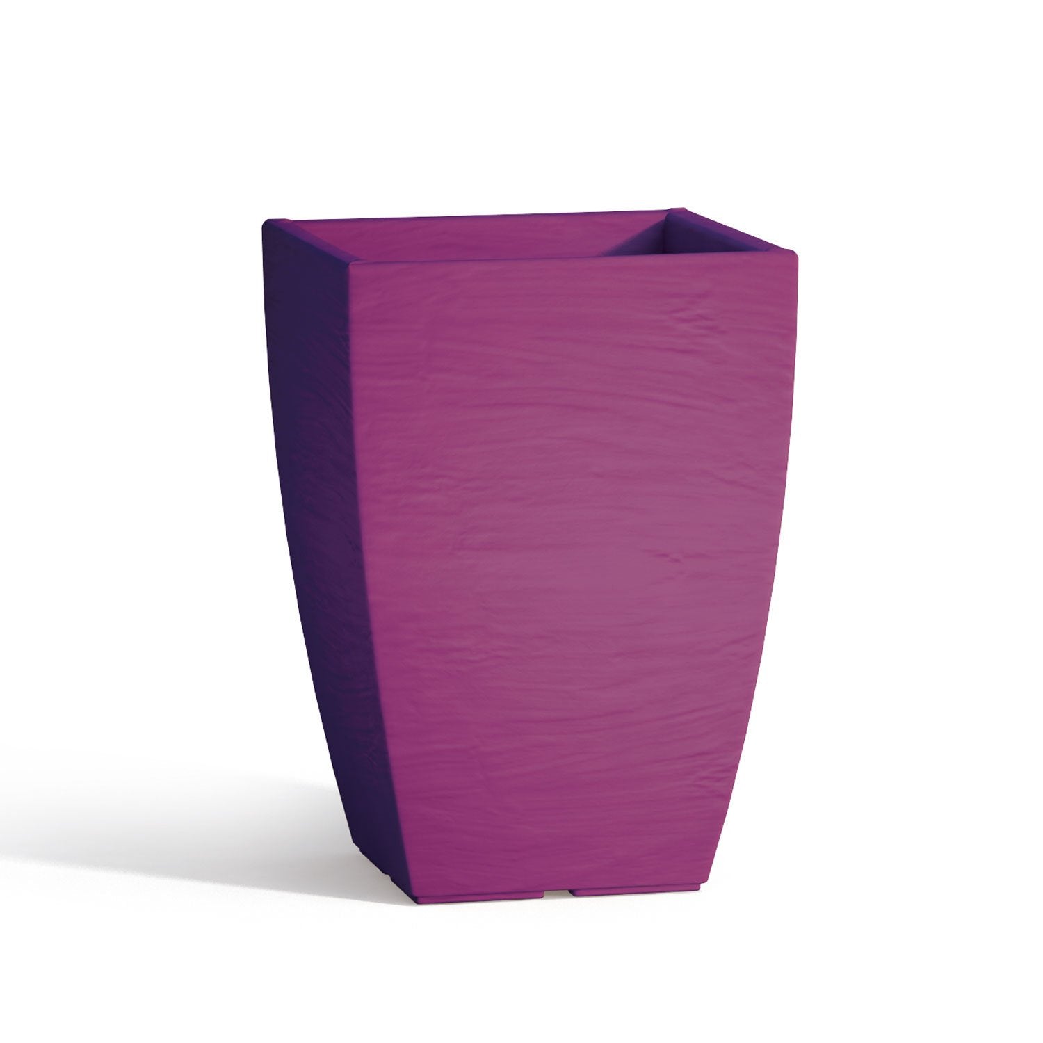 Vaso Aloe In Resina Quadrato Viola H40 27X27Cm