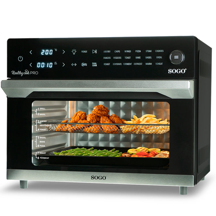 Friggitrice + forno + disidratatore + grill Sogo 30L / 1800W / timer 12h / touch control + ricettario