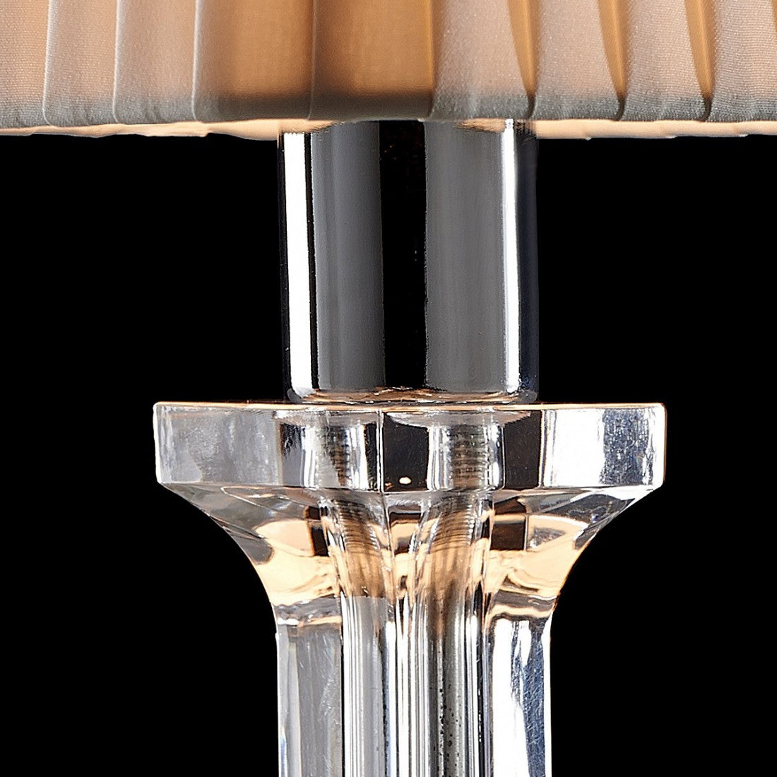 Abat-jour classica illuminando sofia lu p led lampada tavolo acrilico trasparente paralume plissettato quadrato tessuto