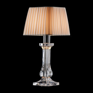 Abat-jour classica illuminando sofia lu p led lampada tavolo acrilico trasparente paralume plissettato quadrato tessuto