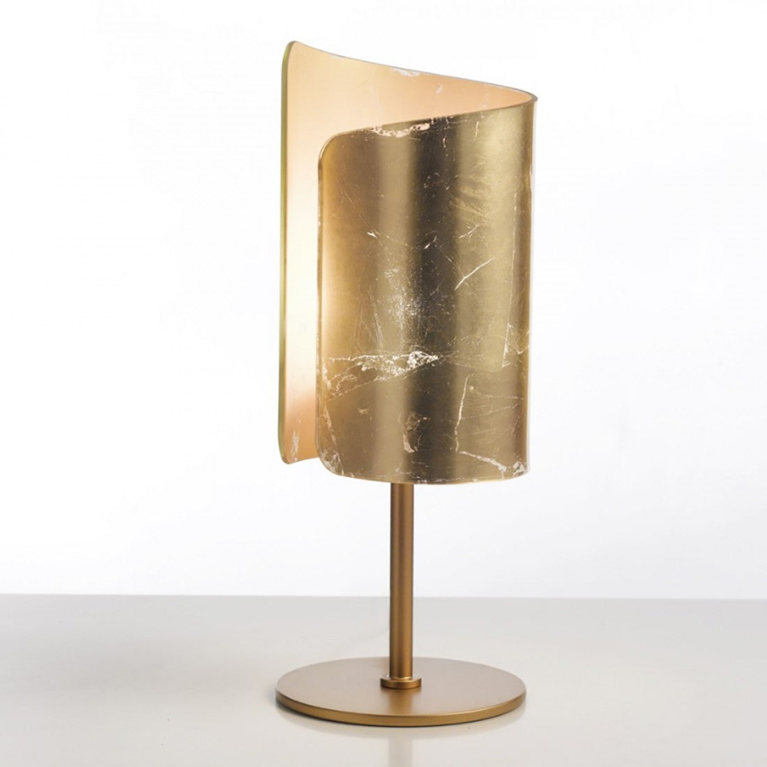 Abat-jour classica selene illuminazione papiro 0380 e27 led vetro lampada tavolo, vetro foglia oro