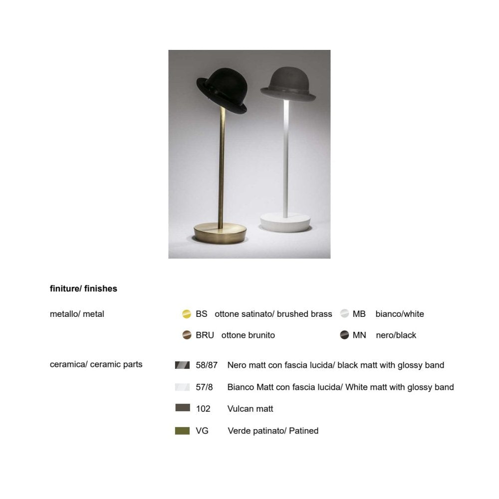 Abat-jour esterno led toscot et voila' 1261 220lm ip55 touch dimmerabile lampada tavolo batteria ottone pmma, colore