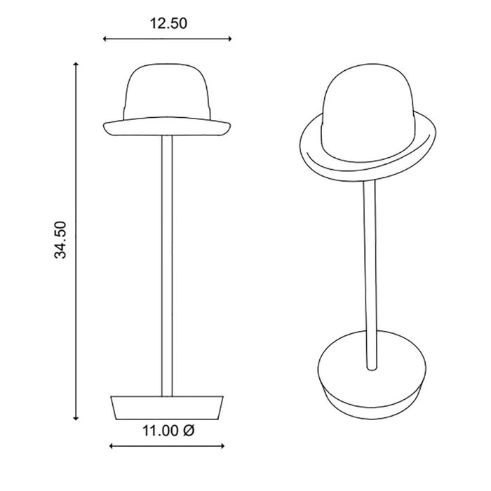 Abat-jour esterno led toscot et voila' 1261 220lm ip55 touch dimmerabile lampada tavolo batteria ottone pmma, colore