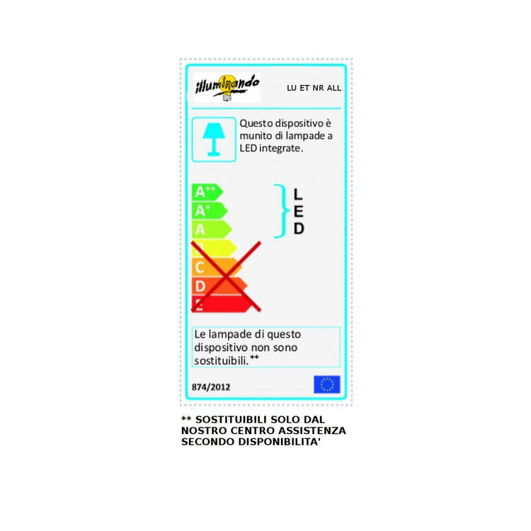 Abat-jour illuminando et 5w led 420lm 4000°k lampada tavolo scrivania moderna metallo nero alluminio interno ip20,