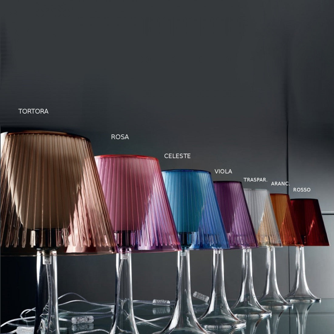 Abat-jour illuminando jolly g e27 led lampada tavolo moderna elegante colorata acrilico interno, colore celeste
