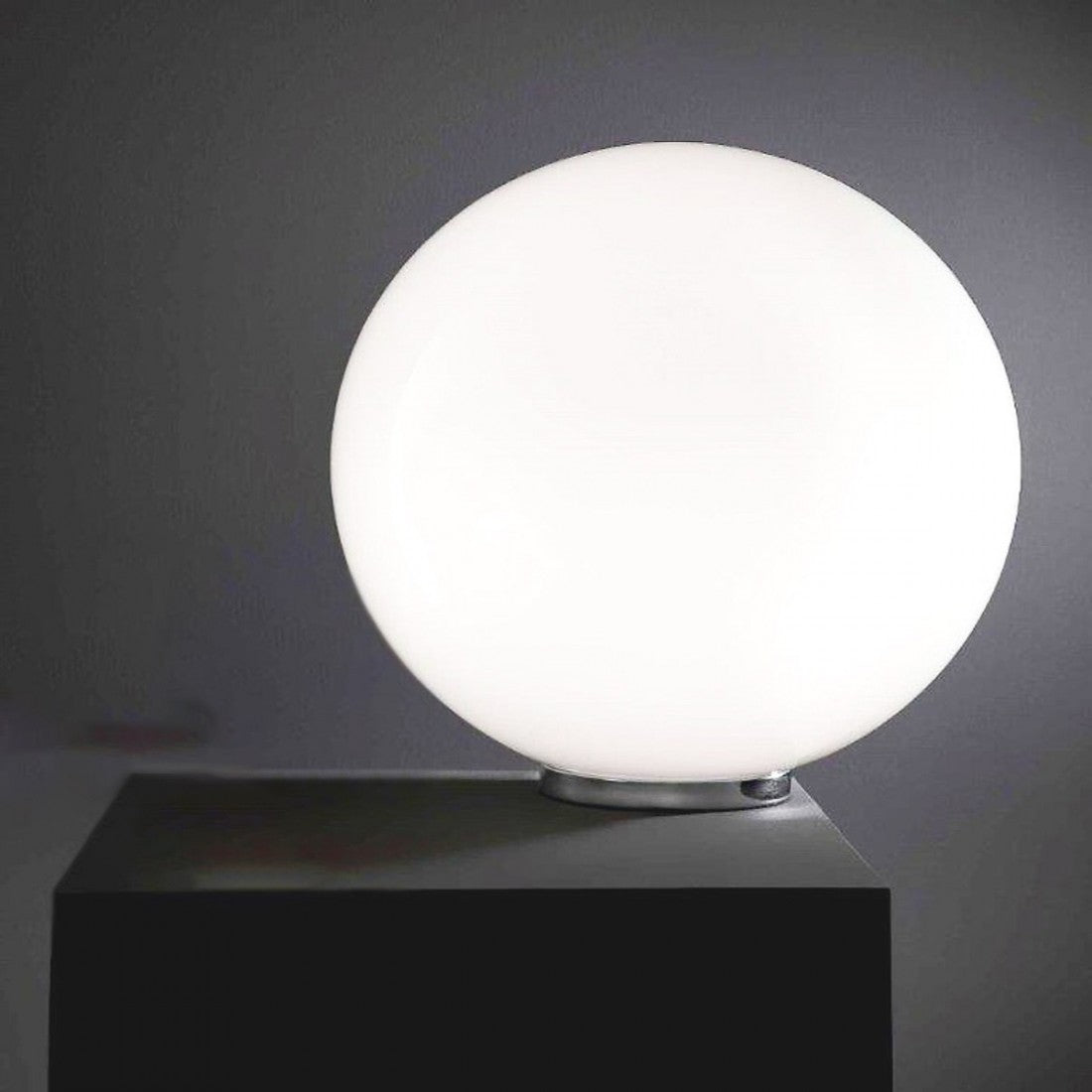 Abat-jour illuminando sfera lu g 40cm e27 led lampada tavolo moderna vetro bianco latte lucido interno