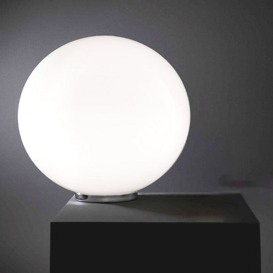 Abat-jour illuminando sfera lu g 40cm e27 led lampada tavolo moderna vetro bianco latte lucido interno