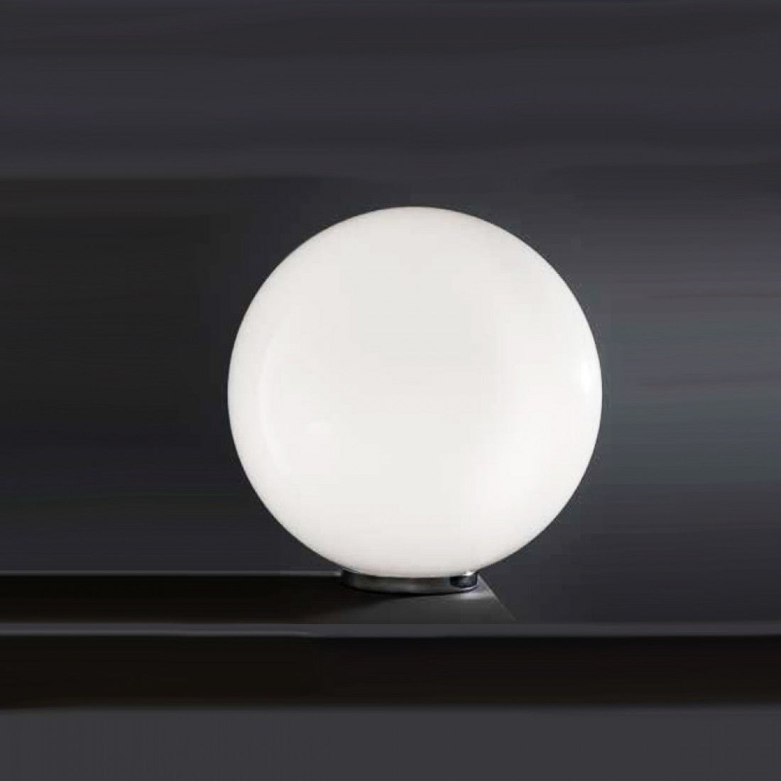 Abat-jour illuminando sfera lu m 30cm e27 led lampada tavolo moderna vetro bianco latte lucido interno