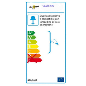 Abat-jour moderna illuminando classic g lampada tavolo metallo vetro paralume bianco interni e14 e27