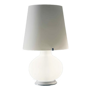 Abat-jour moderna illuminando classic g lampada tavolo metallo vetro paralume bianco interni e14 e27