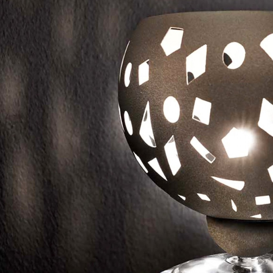 Abat-jour moderna illuminando geo lu e14 led lampada tavolo metallo bianco grigio sabbia traforata interni, colore