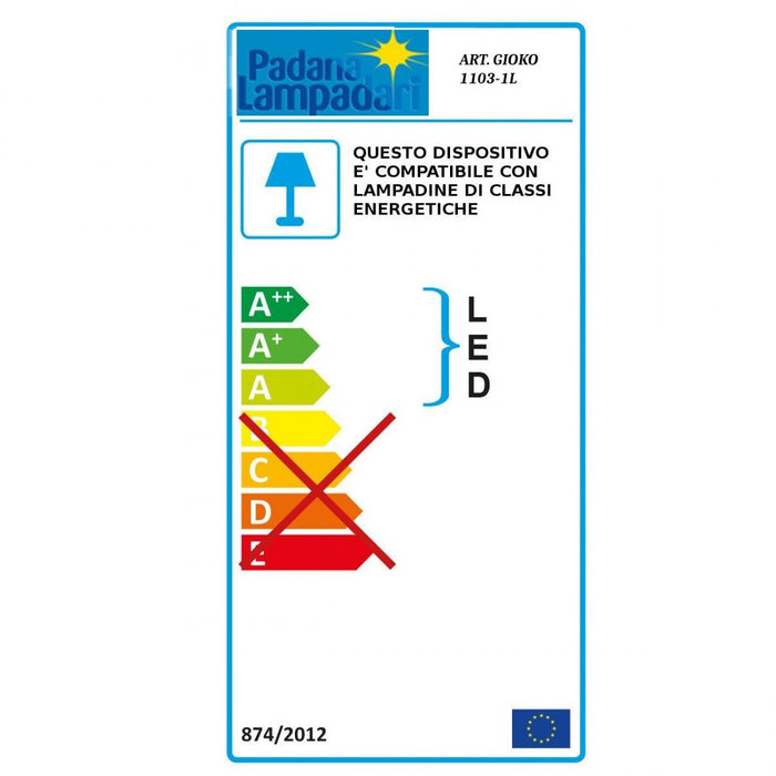 Abat-jour moderna padana lampadari gioko 1103 l1 cr e27 led metallo vetro soffiato lampada tavolo