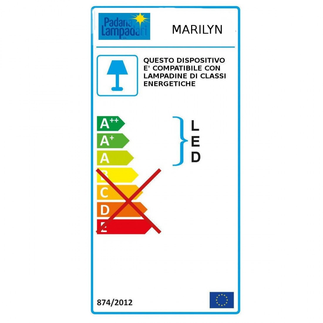 Abat-jour moderna padana lampadari marilyn 271 lg e14 led metallo vetro lampada tavolo, colore bianco