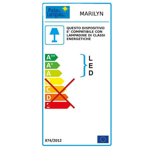 Abat-jour moderna padana lampadari marilyn 271 lg e14 led metallo vetro lampada tavolo, colore bianco