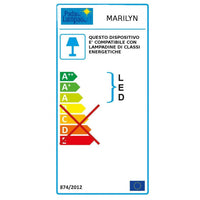 Abat-jour moderna padana lampadari marilyn 271 lg e14 led metallo vetro lampada tavolo, colore cristallo trasparente