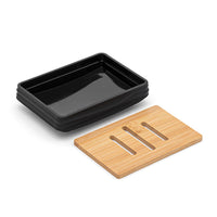 Accessori bagno in set completo da 4 pezzi in abs nero linea Wave