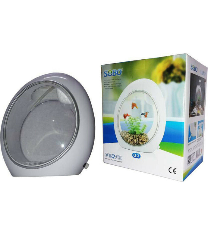 Acquario Mini Sobo 6.5 Litri Q-3 Luce Led Ovale Pesci Filtrazione Incorporporata         