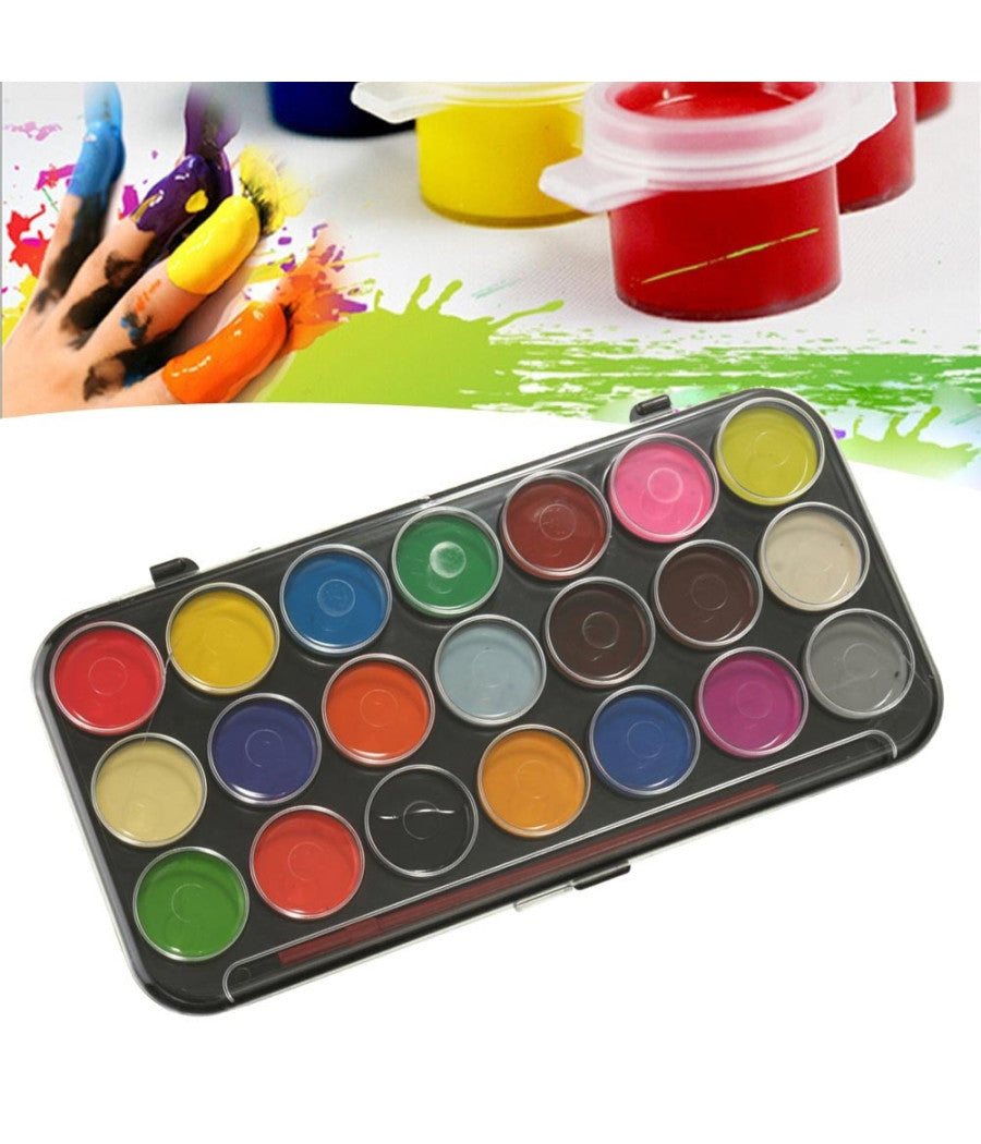 Acquerelli Set 29 Pezzi Colori Ad Acqua Per Bambini Kids Scuola Disegno         