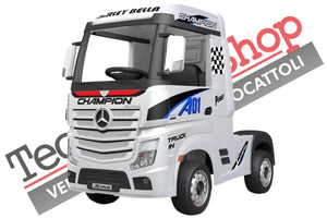 Camion Elettrico per Bambini Truck Mercedes ACTROS 12V Porte Apribili colore Bianco