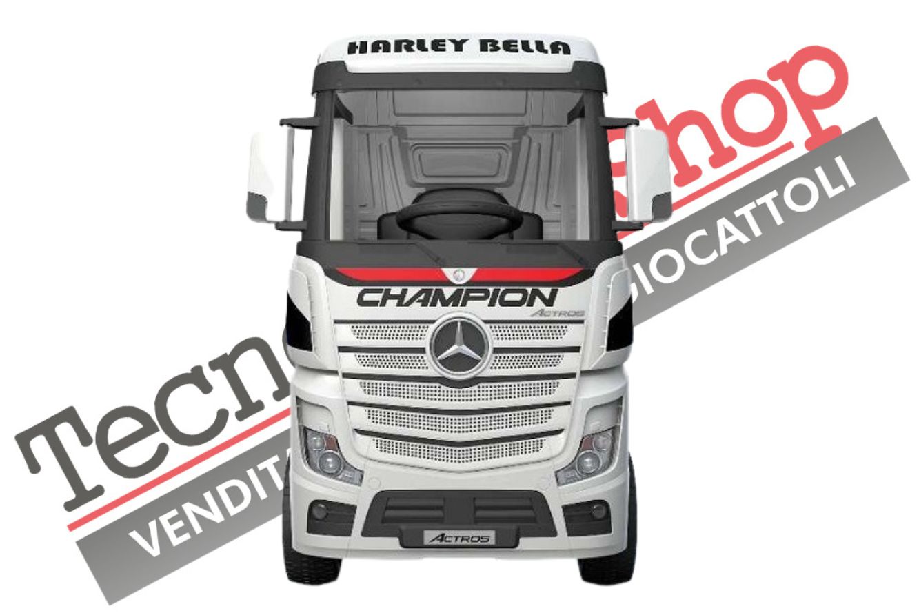 Camion Elettrico per Bambini Truck Mercedes ACTROS 12V Porte Apribili colore Bianco