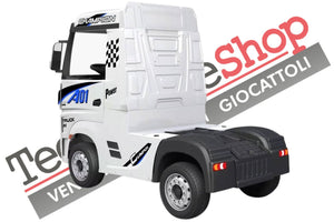 Camion Elettrico per Bambini Truck Mercedes ACTROS 12V Porte Apribili colore Bianco