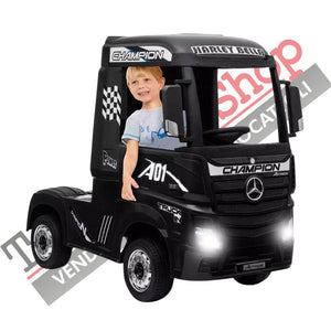 Camion Elettrico per Bambini Truck Mercedes ACTROS 12V Porte Apribili colore Nero