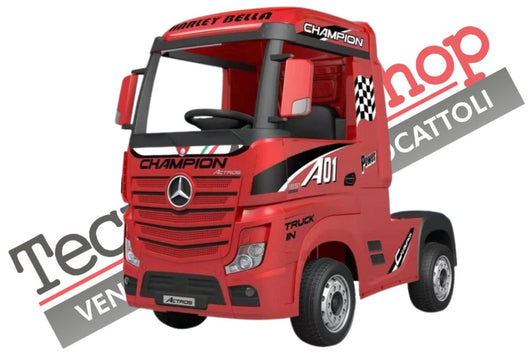 Camion Elettrico per Bambini Truck Mercedes ACTROS 12V Porte Apribili colore Rosso