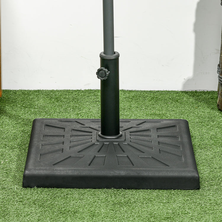 Base per Ombrellone da Giardino Ø32 a Ø48 51x51x32 cm in Resina e Acciaio Nero