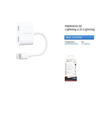 Adattatore Lightning A Doppio Lightning Audio Ricarica Ipod Ipad Iphone Ad-ip04         