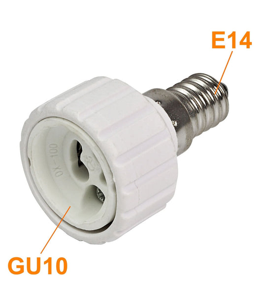 Adattatore Portalampade Porta Lampada Attacco E27 E14 Da E14 A E27 Gu10 B22        -da E14 A Gu10-