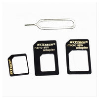 Adattatore Scheda Sim Card Smartphone Nano Convertitore Estrattore 4in1 Maxtech Sim-ad001         