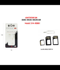 Adattatore Scheda Sim Card Smartphone Nano Convertitore Estrattore 4in1 Maxtech Sim-ad001         