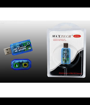 Adattatore Usb Doppio Jack 3d Sound Convertitore Da Jack A Usb Maxtech Usb-s001         