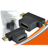 Adattatore Video Convertire Spina Hdmi Femmina A Mini E Micro Hdmi Maschio Hf-103         