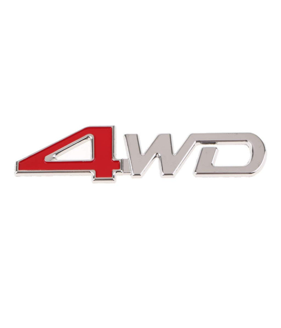 Adesivo Decorazione 3d In Metallo Cromato Per Auto Figura Stemma 4wd Sticker         