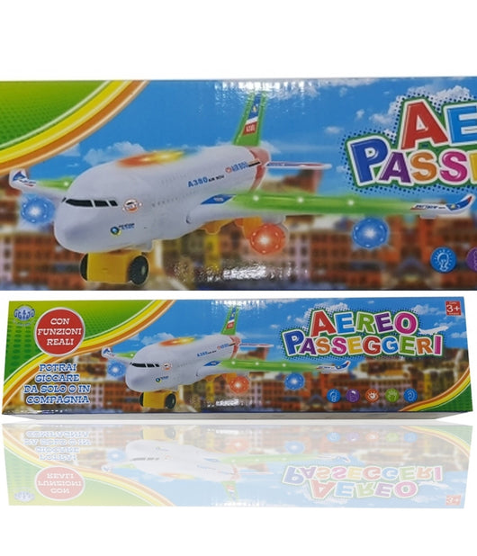 Aeroplano Passeggeri Aereo Airliner A380 Suoni Luci Gioco Bambini Doll Modellino         