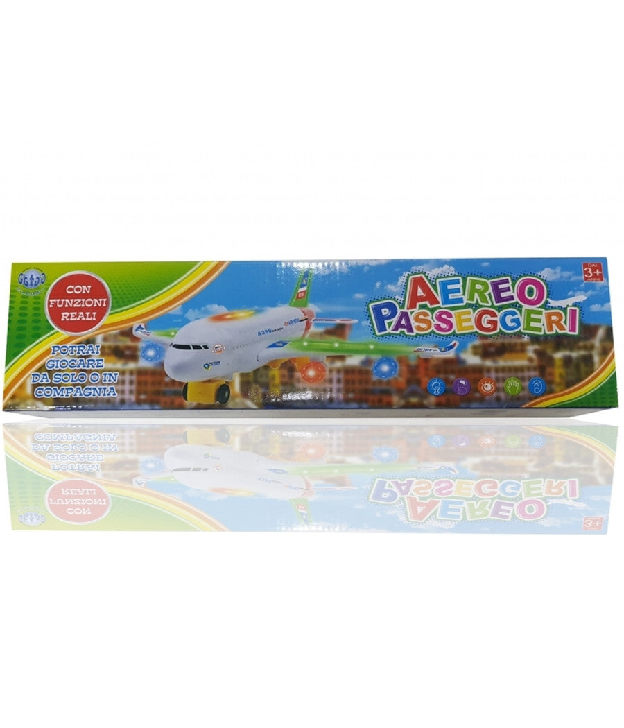 Aeroplano Passeggeri Aereo Airliner A380 Suoni Luci Gioco Bambini Doll Modellino         