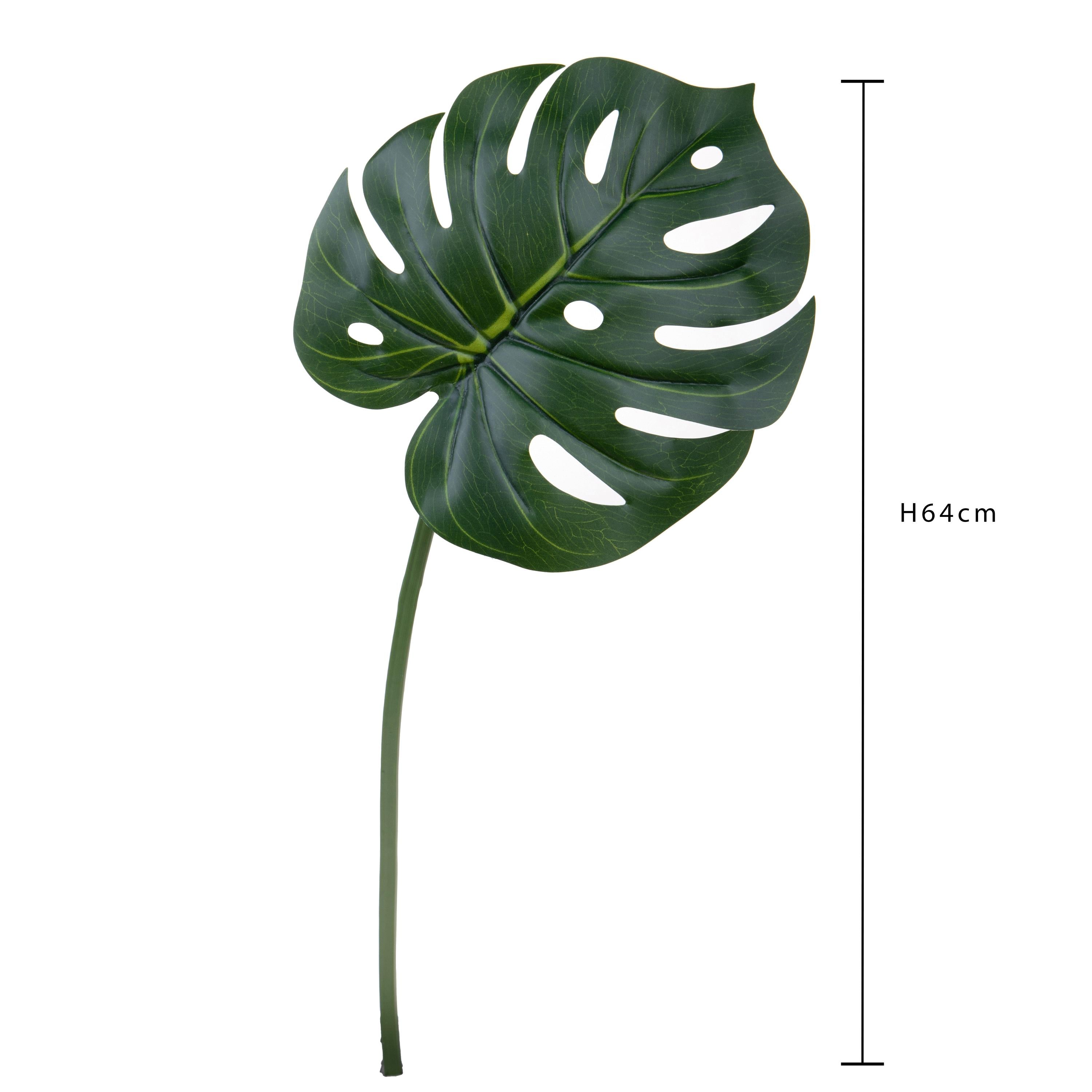 Set 12 Foglia Artificiali Monstera 64 cm