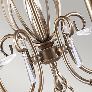 Lampadario Classico Aegean Acciaio Ottone Anticato 5 Luci E14