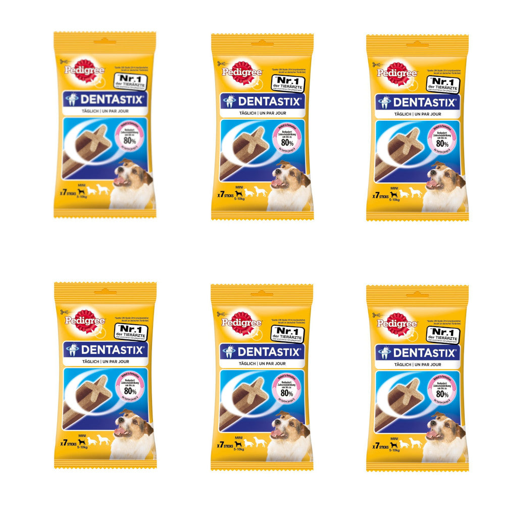 Multipack da 6 confezioni di pedigree dentastix per cani piccoli 7 sticks ciascuna