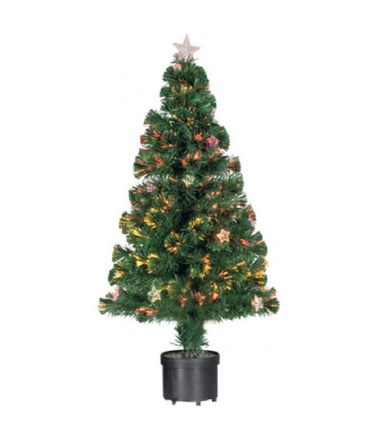 Albero Di Natale Fibra Ottica Stars 60cm 60 Punte 9 Stelle Colore Verde         